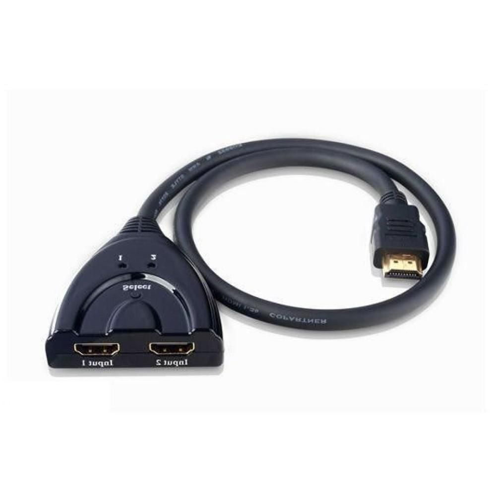 Techly 4K Bidirectional HDMI Switch - 2 Port HDMI Switch Cable with 1 Output, Supports 3D Format, 1 pc