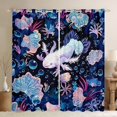 thumbnail image 1 of YST Rideaux et Draperies Axolotl Océan Thème Marin Rideaux Occultants, Rideaux Animaux sous-Marins Côtiers, Rideaux à Bulles Corail Coquillage, 1 of 4