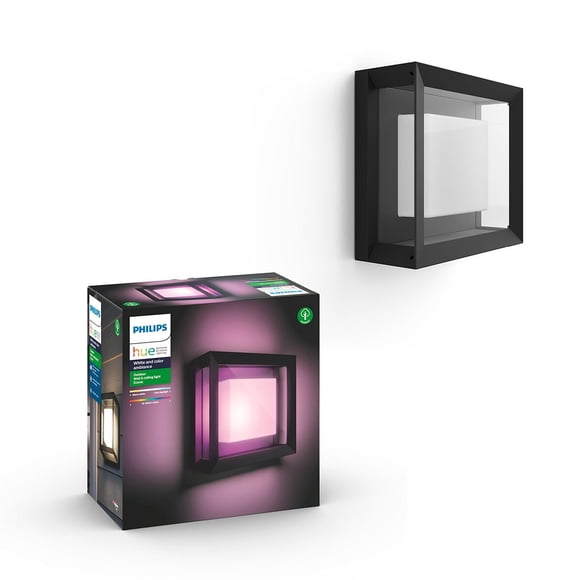 Philips Hue 1743830V7 White & Color Ambiance Econic Wall and Ceiling Fixture, Black