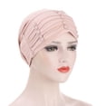 thumbnail image 2 of Women Solid Color Flower Design Hair Cover Muslim Bonnet Turban Hat Hijab Cap, 2 of 8