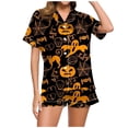 thumbnail image 1 of Kcodviy Ensemble Décontracté d'Halloween en Satin Imprimé pour Femmes Pyjama et Short Ensemble Pyjama pour Femmes Ensemble de Pyjama Confortable Pyjama à Imprimé Animal pour Femmes Leggings de Pyjama, 1 of 6