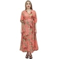 thumbnail image 2 of Bimba Robe Maxi de Maternité à Imprimé Floral Saumon pour Mamans avec Ceinture-16, 2 of 7