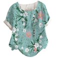 thumbnail image 2 of SMihono T-Shirt Surdimensionné pour Femmes Mode Femme Décontracté Col Rond Blouse Imprimée T-Shirt à Manches Courtes Hauts d'Été Hauts Décontractés d'Été pour Femmes, 2 of 4