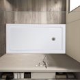 thumbnail image 4 of Kojooin Shower Base with Left Stainless Steel Drain, Rectangular Acrylic Shower Pan with Slip Resistant Textured Surface, 4 of 8