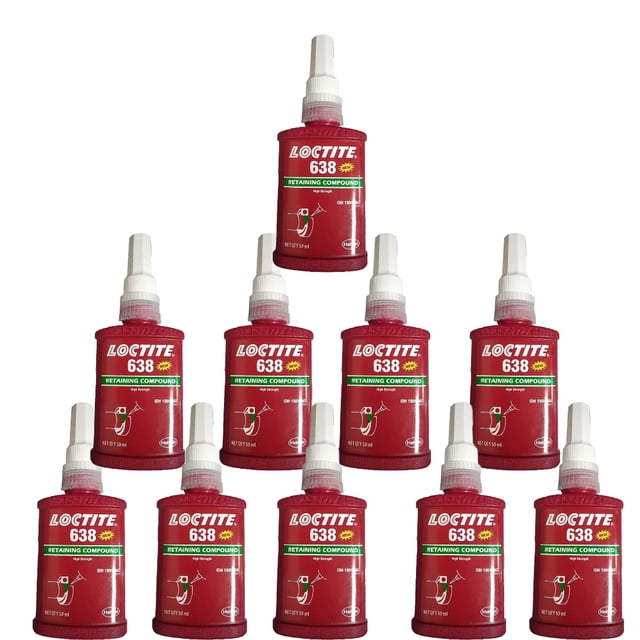 10x Loctite 638 Composé de Rétention à Haute Résistance à Polymérisation Rapide 50 ml Expiration 2024