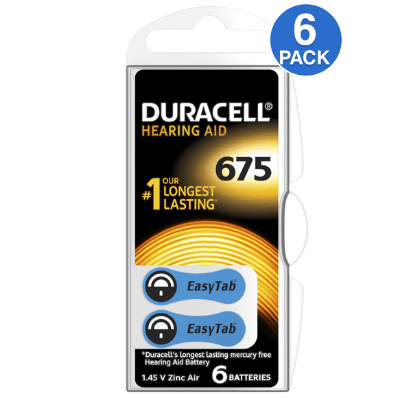 Duracell Piles pour Aide Auditive Taille : 675 (6 Piles)