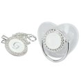 thumbnail image 3 of Silicone Baby Pacifier Silver A-Z Letters Safe BPA Free One Piece Seamless Pacifier with Lid for Infant 6-18 Months, 3 of 7