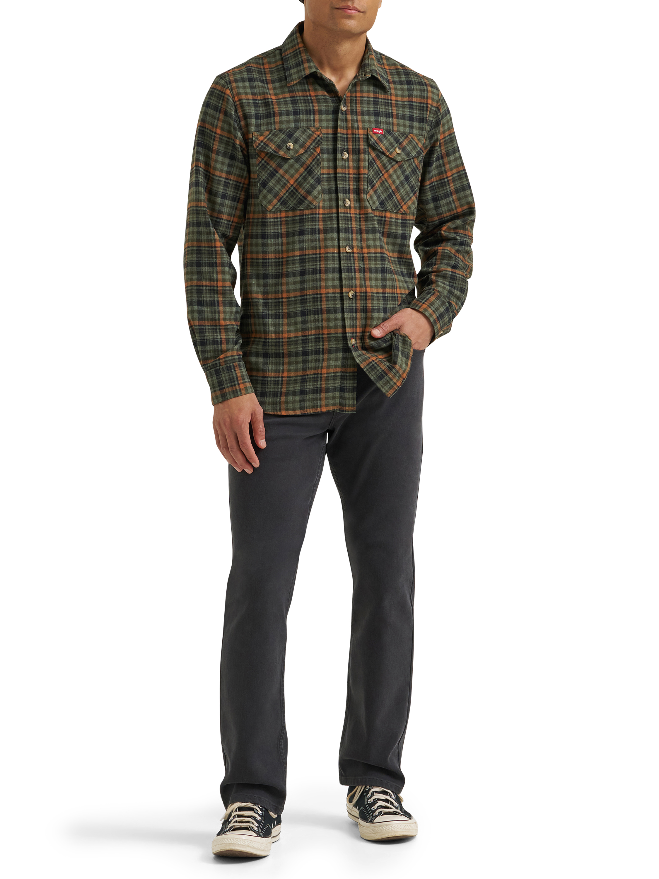 Chemise à manches longues à carreaux pour hommes Wrangler®
