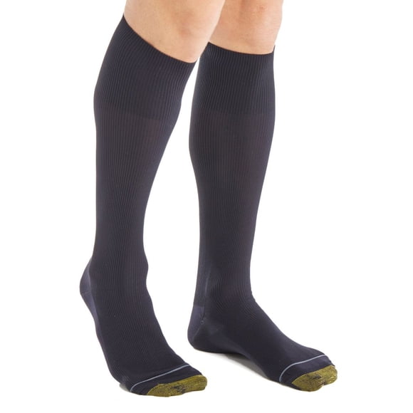 Chaussettes Habillées au-Dessus du Mollet pour Hommes Gold Toe 101H Metropolitan - Lot de 3 (Marine 10-13)