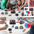 thumbnail image 2 of Korean Traditional Play Game, Gonggi Jack Stone Pebbles Set with Round Case, Stone Catching Game Kit, 2 of 4
