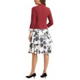 thumbnail image 3 of INSPIRE CHIC Robe et Veste pour Femme Ensembles 2 Pcs Robe Sans Manches en Mousseline à Fleurs et Veste à Panneaux Contrastants L Rouge Foncé Blanc, 3 of 6