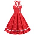 thumbnail image 1 of Robe d'Été pour Femmes Aguichant Mode Femmes Été Rétro Décontractée Chandail à Enfiler Imprimé à Pois Aguichant Robe Sans Manches, 1 of 7