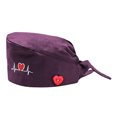 thumbnail image 1 of Opolski Women ECG Heart Embroidery Adjustable Dustproof Button Scrub Cap Bouffant Hat, 1 of 8