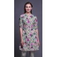 thumbnail image 3 of Bimba Kurtis Indiennes Courtes pour Femmes Tunique Imprimée Chemise à Manches Roulées, 3 of 6