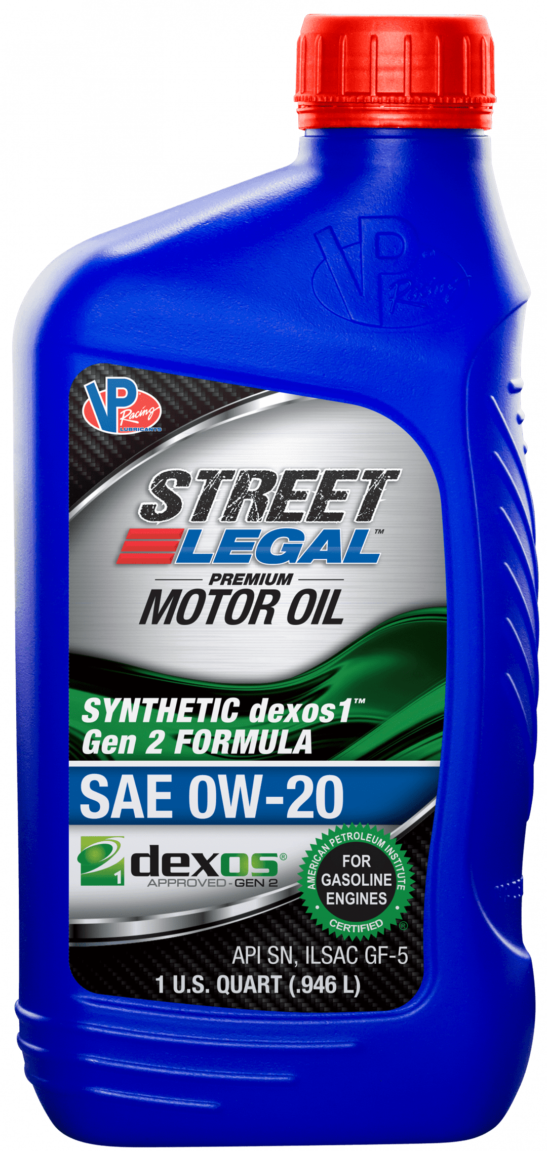 VP Racing Fuels Oil VP3902543 Street Legal; SAE 0W-20; Full Synthetic; 1 Quart Bottle; Single