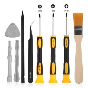 Kit d'outils de réparation de nettoyage pour PS4 , Ensemble tournevis avec TR9 Tournevis de sécurité Torx Phillips Tournesol pour console et contrôleur