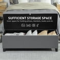 thumbnail image 4 of HOMCOM Storage Ottoman Bench, 47 Inches Linen Storage Chest, Dark Grey, 4 of 10
