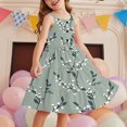 thumbnail image 1 of LOVZFMLL Fashion Girls' Summer Short Sleeve Ruffled Pockets Round-Neck Printed Dress Dress Sweet Tank Top, 1 of 6