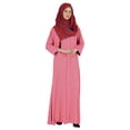thumbnail image 2 of Bimba Vêtements Islamiques pour Femmes Longue Robe de Prière Maxi avec Hijab Imprimé Abaya en Rayonne Robe Musulmane à Boutons devant, 2 of 7
