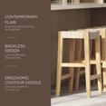 thumbnail image 2 of Maven Lane Emerson Counter Stool in Weathered Natural Wood Finish with Avanti Bone Vegan Leather, 2 of 6