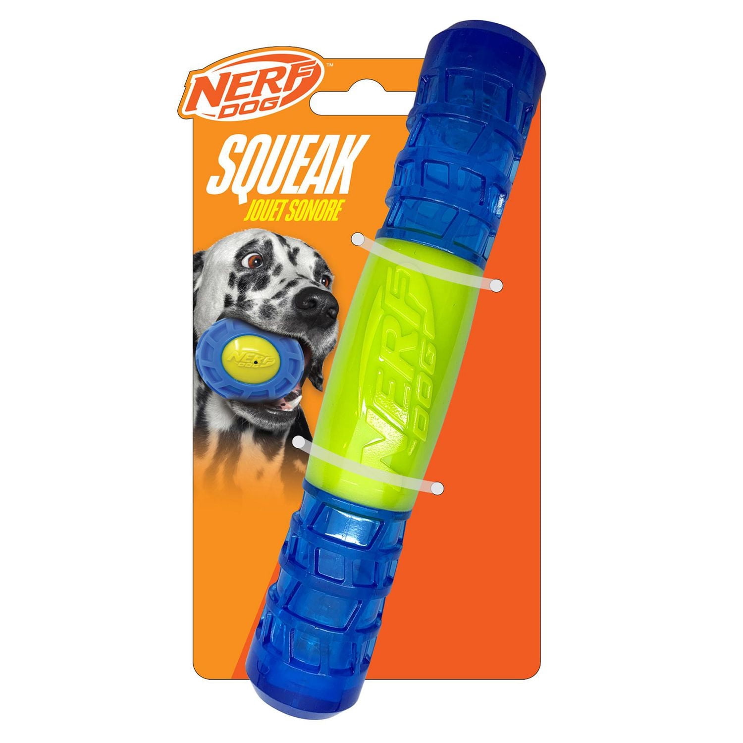 Nerf Dog TPR EXO Squeak Stick Dog Chew Toy 6in
