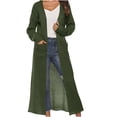 thumbnail image 1 of Yuyuzo Womens Maxi Cardigans Long Sleeve Open Front Ribble Knit Solid Color Sweater Outwear Coat Cardigan, 1 of 5