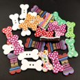 thumbnail image 4 of jifeng 100x Boutons en Bois Colorés Forme d'Os de Chien Fait Main 2 Trous Ornement pour Robe, 4 of 9