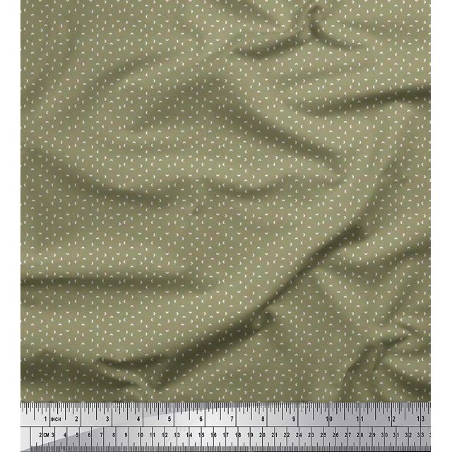 Soimoi Poly Georgette Fabric Crescent Moon Shirting Print Fabric by The Yard 52 Inch Wide