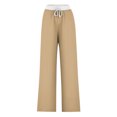 thumbnail image 4 of Pants for Women, Womens Fashionable Striped Printed Drawstring Wide Leg Pants, 4 of 4