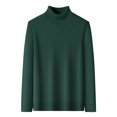 thumbnail image 1 of Pisexur Chandails Hommes Doux et Confortables Chandails d'Automne Hommes Chandail à Manches Longues Col Roulé Tricot Chandail de Base Chaud Uni Chandail Vert Armée,4TG, 1 of 6
