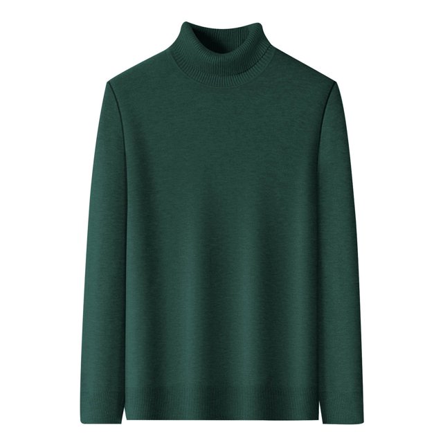Pisexur Chandails Hommes Doux et Confortables Chandails d'Automne Hommes Chandail à Manches Longues Col Roulé Tricot Chandail de Base Chaud Uni Chandail Vert Armée,4TG