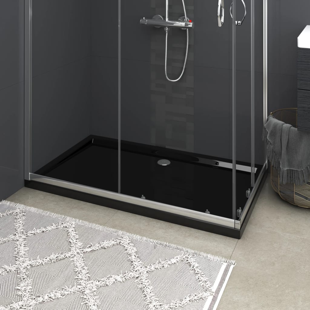 vidaXL Rectangular ABS Shower Base Tray Black 70x120 cm