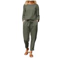 thumbnail image 1 of Kcodviy Women's Solid Color Linen Bridal Jumpsuits for Women Loose Top and Drawstring Dressy Wedding Pant Suits Linen Long Pants Set Womens Pant Rompers and Jumpsuits Outfits, 1 of 6