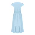 thumbnail image 4 of Mefallenssiah Women'S Short Sleeved Solid Color Short Sleeved V-Neck Dress, 4 of 5