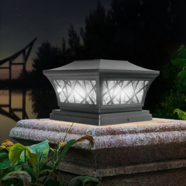 Solar Lights Outdoor,Solar Outdoor Lights,Solar Post Lights Outdoor Fence Cap Light for Posts Patio Garden Decoration White Lighting Black,Lighting Solar Outdoor Post Cap Lights Light for Fence