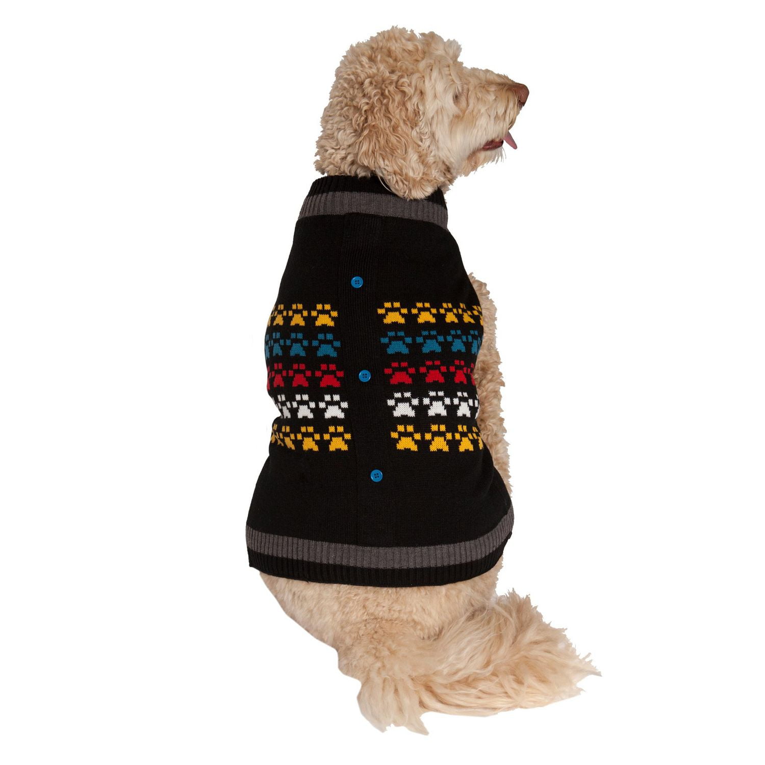 Holiday Time Pull pour chien noir Paw Cardigan