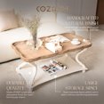 thumbnail image 2 of COZAYH Table Basse Rustique de Style Ferme avec Plateau Supérieur et Tablette de Rangement, Naturel/blanc, 2 of 12