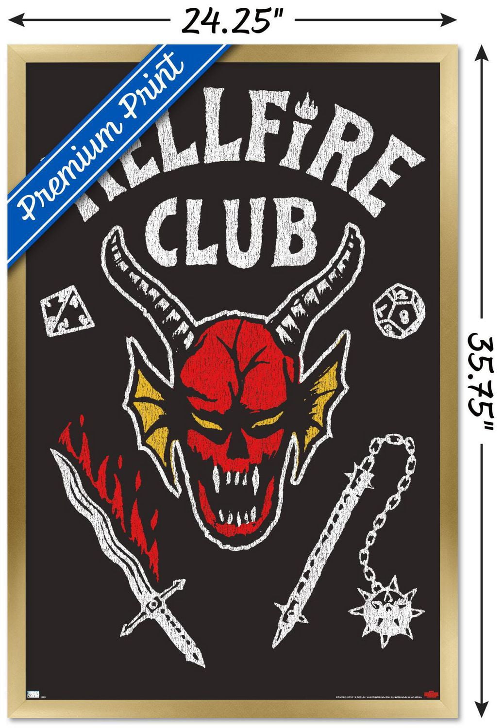Netflix Stranger Things: Season 4 - Hellfire Club Wall Poster, 14.725" x 22.375" Framed