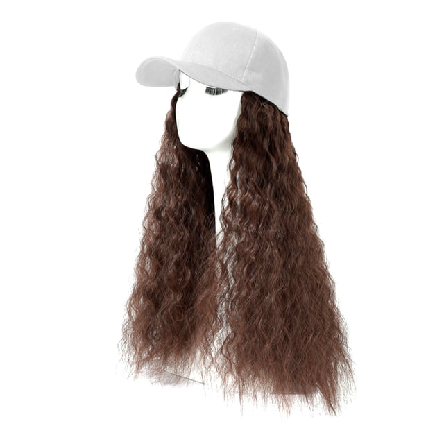Visors Baseball Cap Hair Wave Curly Hairstyle Adjustable Wig Hat Attached Long Hair Baseball Caps