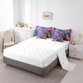 thumbnail image 4 of YST Color Blocks Hippie Comforter Set 3D Geometric Square Bedding Sets 7 Piece Full Abstract Texture Patchwork Bed In A Bag Modern Abstract Minimalism Art Quilt with Flat Fitted Sheet, 4 of 5