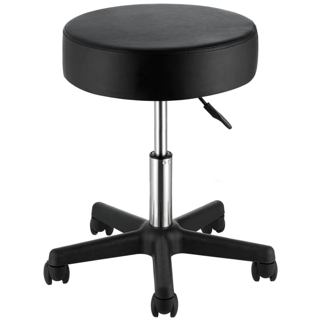 VEVOR Tabourets Roulants avec Roues, Capacité de Poids de 400 Lb, Tabouret à Hauteur Réglable avec Coussin de Siège Ultra Épais, Tabourets Pivotants Chaise pour Salon, Bar, Maison, Bureau, Tatouage, Médical, Massage, Noir