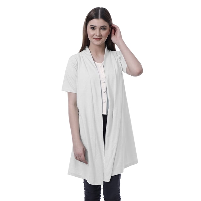 Moomaya Womens Half Sleeve Shrug Open Front Long Cardigan Lightweight Summer Fit