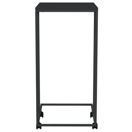 vidaXL Table d'Appoint avec Roulettes Noir 40x30x63,5 cm Bois Manufacturé