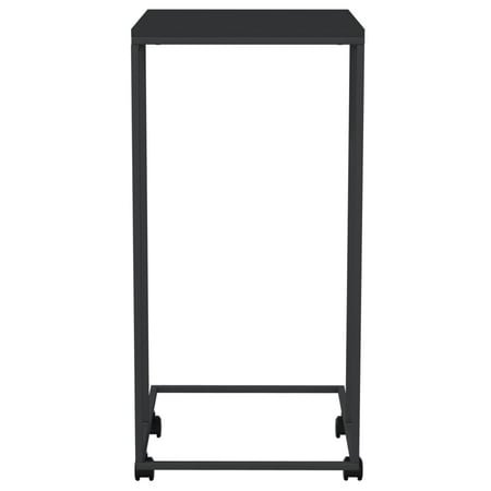 vidaXL Table d'Appoint avec Roulettes Noir 40x30x63,5 cm Bois Manufacturé
