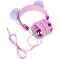 thumbnail image 3 of Kids Headphones Glitter Plush Ear Volume Limiting Adjustable Anime Wired Headset, 3 of 6
