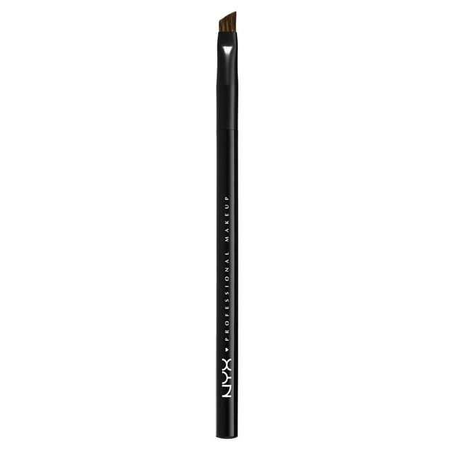 NYX Professional Makeup Pro Pinceau Angulaire 19 avec Manche Noir et Texte de Marque Blanc, Doté d'Une Tête de Pinceau Rigide en Fibre Synthétique Inclinée Idéale pour Définir, Ombrer et Façonner les Sourcils Ou Appliquer un Traceur Angulaire, Convient Aussi à une Précision de Maquillage Détaillée.