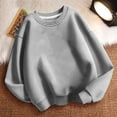 thumbnail image 4 of lcziwo Chandail pour Enfants à Col Rond, Chandail de Base Uni pour Enfants, Tunique Décontractée Oversize à Épaules Tombantes à Manches Longues, Mode Automne Hiver Sans Capuchon Gris, 7 Ans, 4 of 4