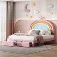 thumbnail image 1 of Soft Velvet Mattress & Storage Drawer - Rainbow Decor|77.5"L X 55.5"W X 47"H, 1 of 11