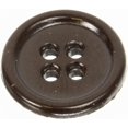 thumbnail image 2 of Mibo 12 Pcs Rond en Mélamine Buttons avec Rebord - 24 L (15 mm) - 4 Trous - Brun, 2 of 2