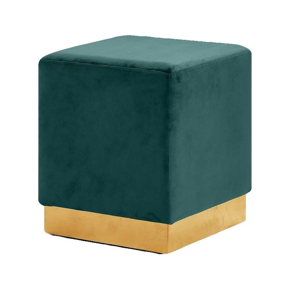 Meridian Furniture Jax Ottomane/tabouret Contemporain en Velours Vert